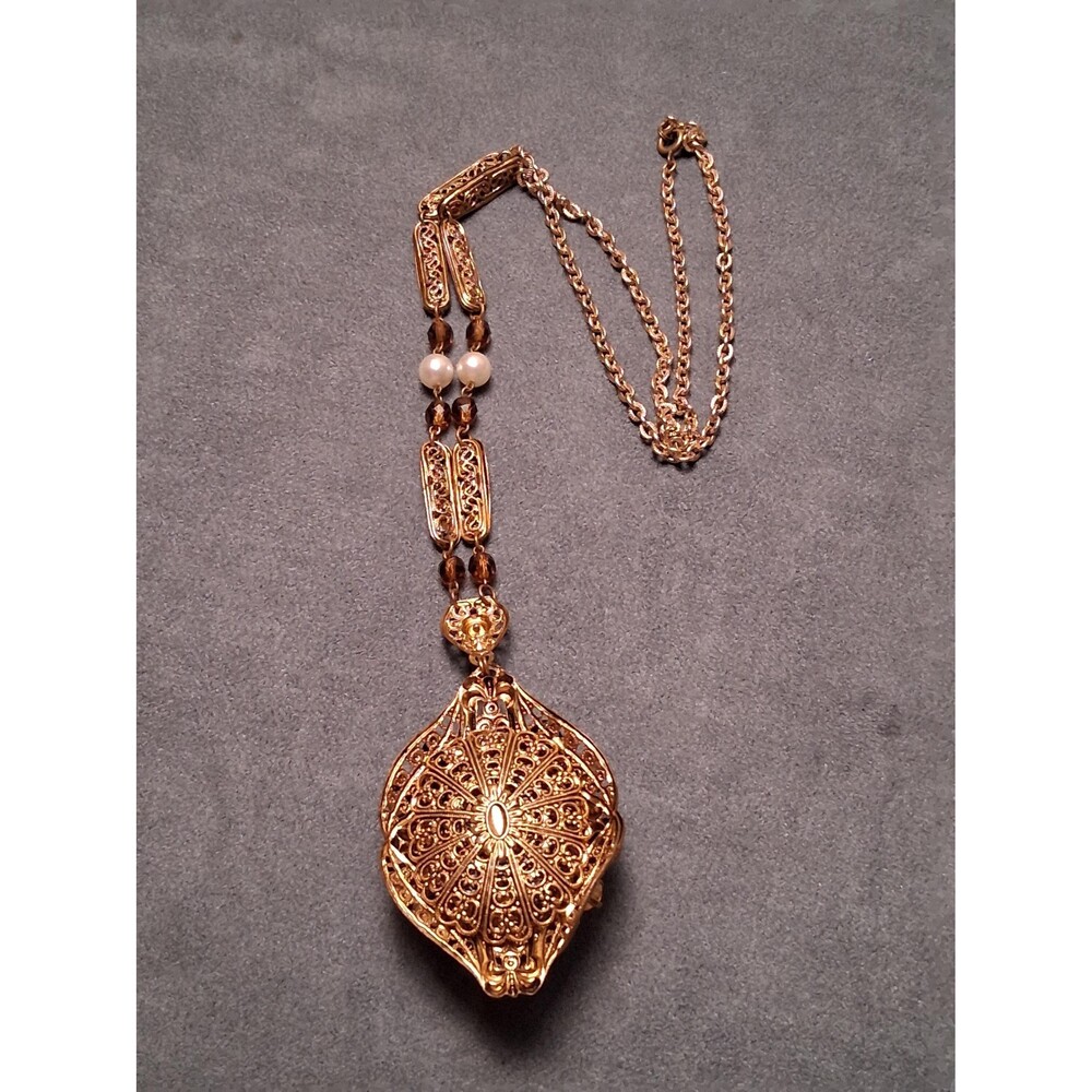 Vintage Topaz Rhinestone Necklace West Germany? - Picture 7 of 9